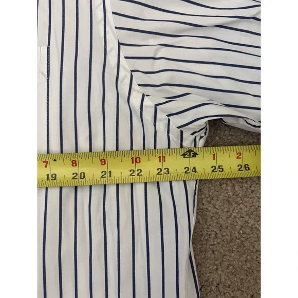 Polo Golf Ralph Lauren Button Down Shirt Men Medium White Blue Striped Cotton - Picture 6 of 6